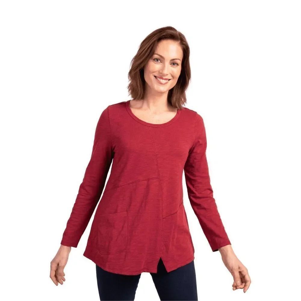✨Habitat Cotton Pebble Pocket Sz 2X Tunic In Cranberry✨